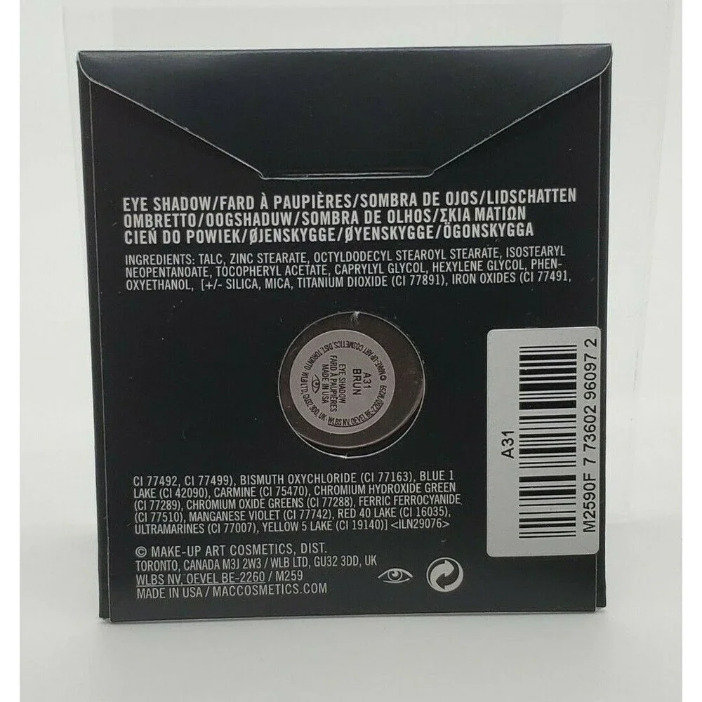 MAC BRUN Eye Shadow ~ Muted Black Brown Satin ~ Pro Palette Pan Refill